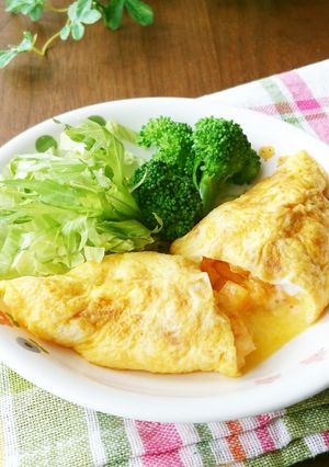 柿とチーズのオムレツ♡卵焼きでもいいよ♪-レシピのメイン写真