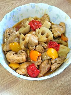 鶏と蓮根の簡単、時短、甘辛炒め-レシピのメイン写真