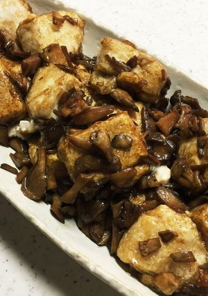 豆腐にまいたけ甘辛タレ♡炒めてからめて-レシピのメイン写真