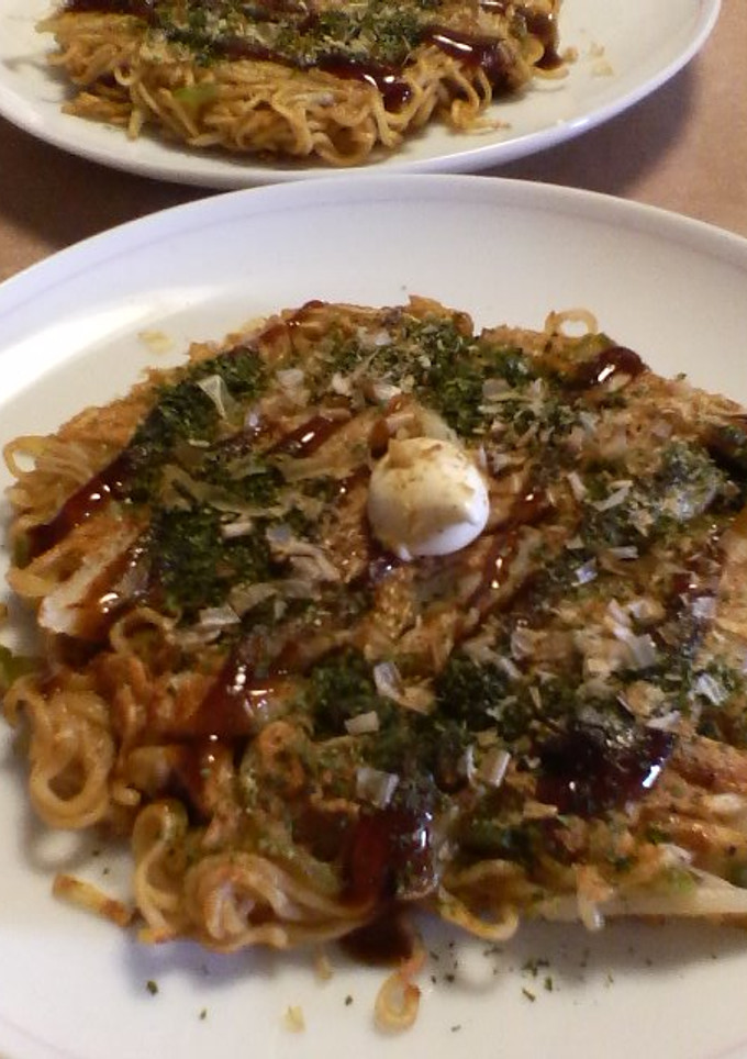 焼きそば１人前で♪焼きそばのお好み焼き-レシピのメイン写真