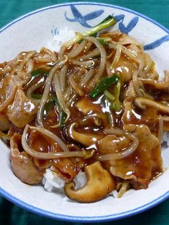豚バラ肉ともやしの中華風あんかけ丼-レシピのメイン写真