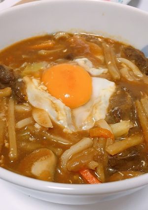 カレーリメイク☆野菜たっぷりカレーうどん-レシピのメイン写真