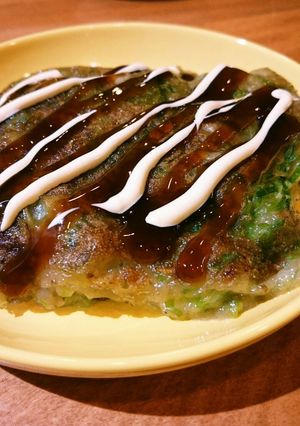 ヘルシーなめこお好み焼き…たまごなし…-レシピのメイン写真