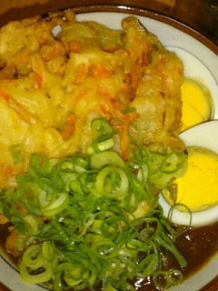 簡単カレー南蛮そば~かき揚げとゆで玉子-レシピのメイン写真