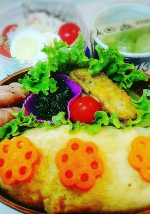 忙しい朝も詰めるだけ!豪華オムライス弁当-レシピのメイン写真