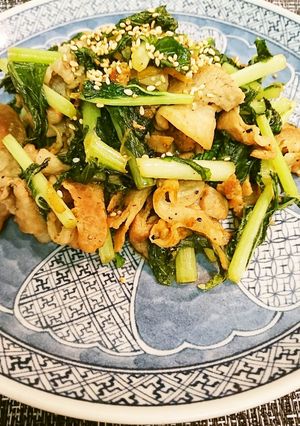 豚バラと大根葉の炒め物-レシピのメイン写真