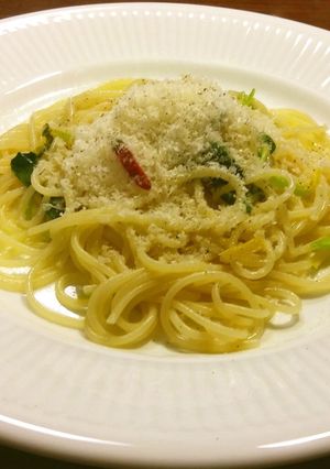柚子と三つ葉のペペロンチーノ-レシピのメイン写真