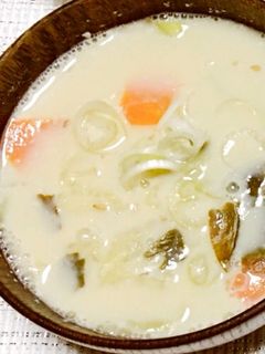 まろやか♡ぽかぽか豆乳みそ汁-レシピのメイン写真