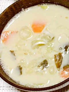 まろやか♡ぽかぽか豆乳みそ汁-レシピのメイン写真