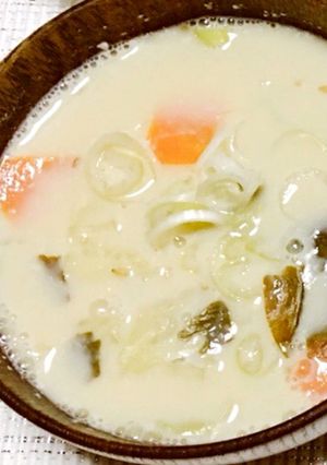 まろやか♡ぽかぽか豆乳みそ汁-レシピのメイン写真