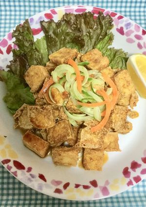 石垣島で食べた島豆腐ガーリック揚げ-レシピのメイン写真