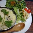 牡蠣とすりおろしかぶの豆乳チーズリゾット