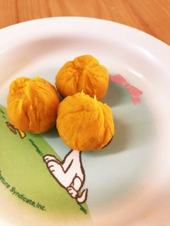 後期 かぼちゃとしらすの茶巾しぼり-レシピのメイン写真