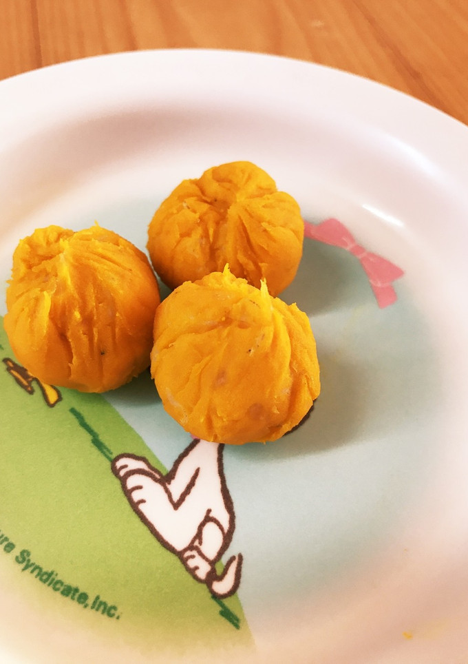 後期 かぼちゃとしらすの茶巾しぼり-レシピのメイン写真
