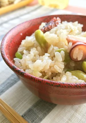枝豆＆タコの炊き込みご飯-レシピのメイン写真