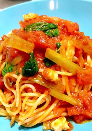 ささみのトマトパスタ 〜柚子胡椒風味〜-レシピのメイン写真