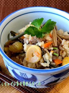 具だくさんで山菜中華炊きおこわ-レシピのメイン写真