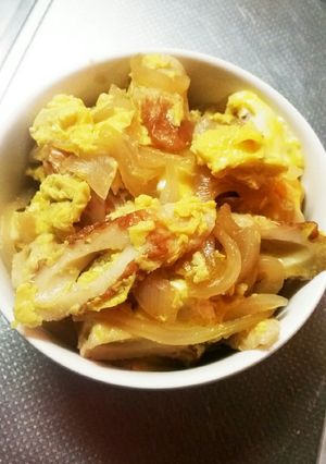 簡単♪ちくわと玉ねぎの卵とじ~♪-レシピのメイン写真