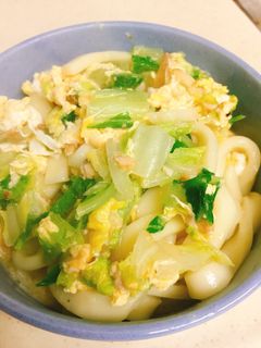 白菜とうどんの卵炒め-レシピのメイン写真