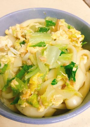 白菜とうどんの卵炒め-レシピのメイン写真
