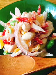 【超簡単 お豆のメキシカンサラダ】-レシピのメイン写真