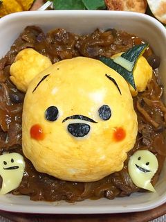 子供喜ぶ!プーさんのオムハヤシ-レシピのメイン写真