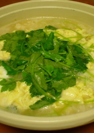 帆立缶の旨みを頂き♪帆立と卵の雑炊-レシピのメイン写真