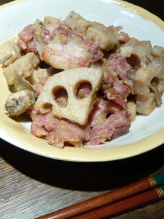 蓮根とベーコンのゴマ味噌炒め煮-レシピのメイン写真