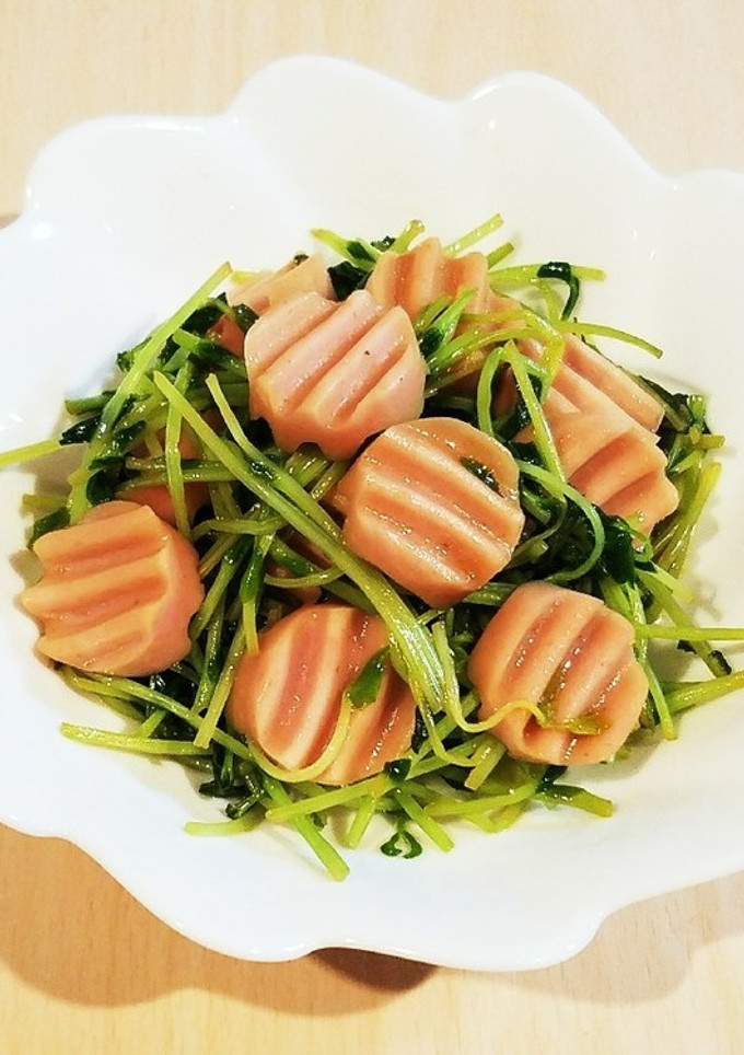 豆苗と魚肉ソーセージのサっと煮-レシピのメイン写真