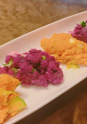 不気味だけど美味しい紫芋とかぼちゃサラダ-レシピのメイン写真