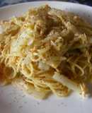 白菜のマスタードとマヨネーズのパスタ