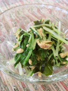 水菜とわかめのツナわさび和え-レシピのメイン写真