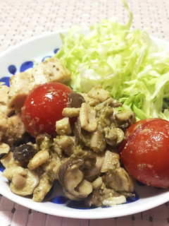 バジルチキンのキノコ炒め♡-レシピのメイン写真