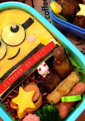 簡単！平面で潰れないミニオン弁当☆キャラ-レシピのメイン写真