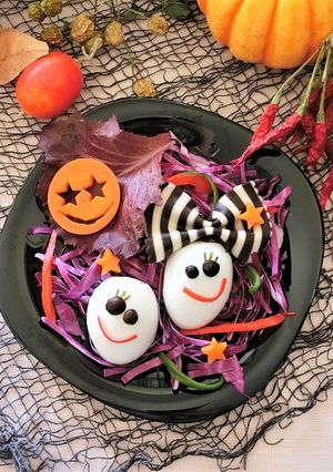 ハロウィン★かわいいたまごおばけのサラダ-レシピのメイン写真