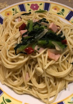 小松菜アーリオ米油ペペロンチーノ-レシピのメイン写真