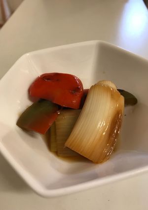 冬の副菜 長ネギとパプリカの焼き浸し-レシピのメイン写真