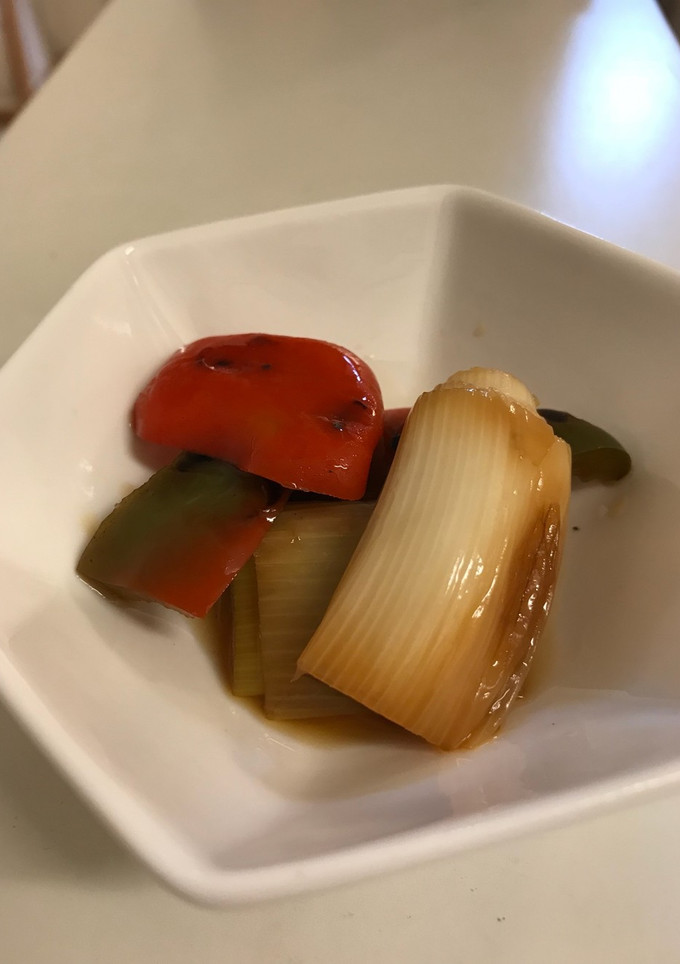 冬の副菜 長ネギとパプリカの焼き浸し-レシピのメイン写真