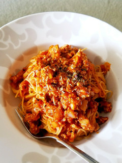 肉味噌トマトパスタ-レシピのメイン写真