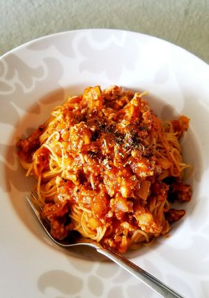 肉味噌トマトパスタ-レシピのメイン写真