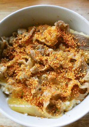 七味唐辛子をいっぱいかけちゃった♡牛丼-レシピのメイン写真
