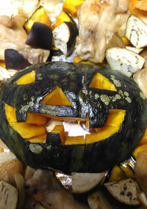 ハロウィンカボチャとバッファローウィング-レシピのメイン写真