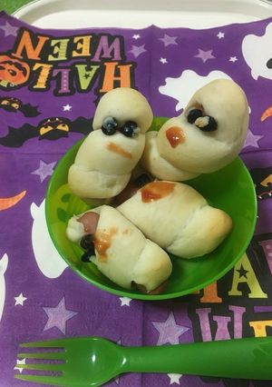 ハロウィン‼️ミイラ男ウインナーロール-レシピのメイン写真
