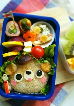キャラ弁 ベレー帽のワンコの秋弁当-レシピのメイン写真
