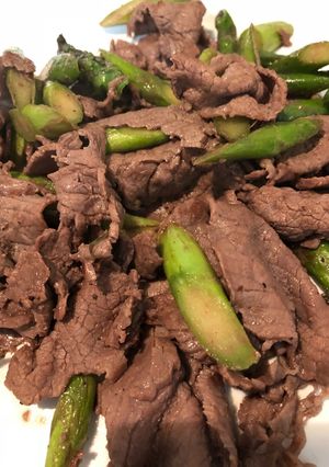 ピリ辛！牛肉とアスパラのスパイシー炒め-レシピのメイン写真