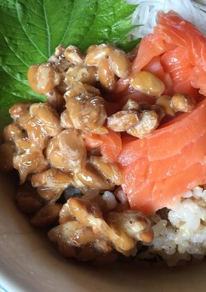 納豆とサーモン切り落とし丼-レシピのメイン写真