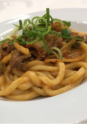 簡単 豚キムチのクリームうどん-レシピのメイン写真