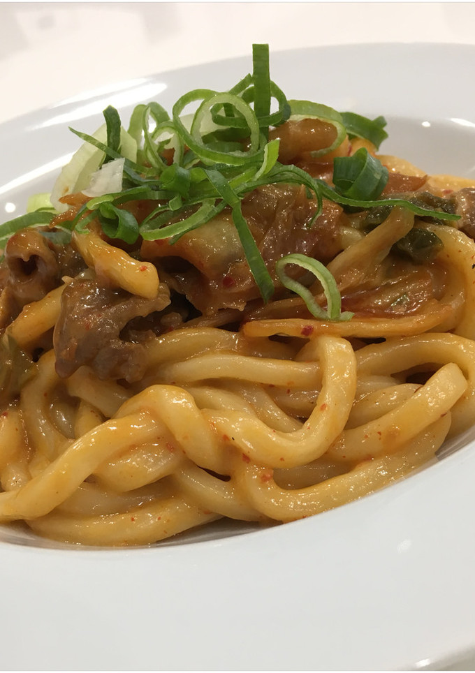 簡単 豚キムチのクリームうどん-レシピのメイン写真