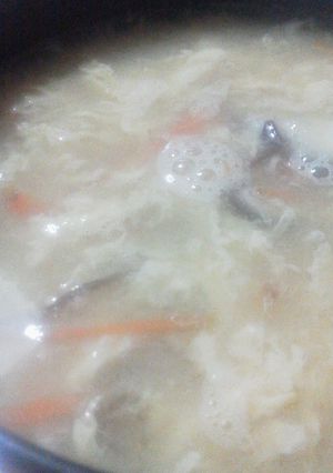 人参と椎茸のかき卵お味噌汁-レシピのメイン写真