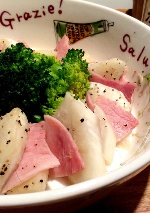 かぶ、ブロッコリー、ハムの蒸し焼き-レシピのメイン写真